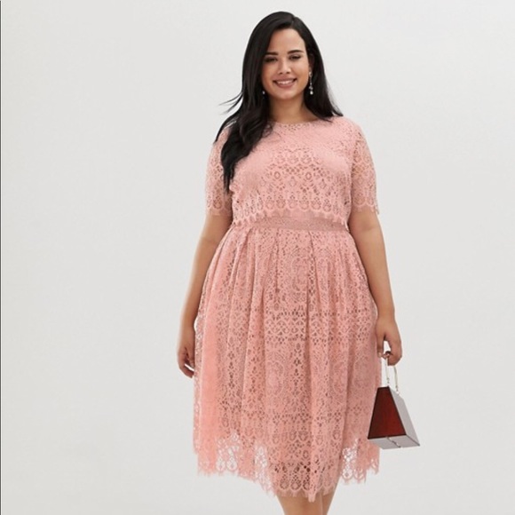 ASOS Curve Dresses & Skirts - ASOS Design Curve Lace Midi Prom Dress